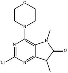 2-Chloro-5,7-dimethyl-4-morpholino-5H-pyrrolo[3,2-d]pyrimidin-6(7H)-one Struktur