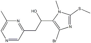 1-(4-Bromo-1-methyl-2-(methylthio)-1H-imidazol-5-yl)-2-(6-methylpyrazin-2-yl)ethanol Struktur