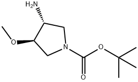 (3R,4R)-3-Amino-4-methoxy-pyrrolidine-1-carboxylic acid tert-butyl ester Struktur