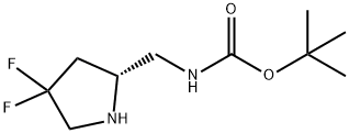 tert-butyl N-{[(2R)-4,4-difluoropyrrolidin-2-yl]methyl}carbamate Struktur