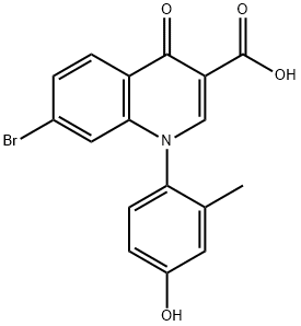 7-Bromo-1-(4-hydroxy-2-methylphenyl)-4-oxo-1,4-dihydroquinoline-3-carboxylic acid Struktur