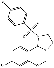 2-(4-Bromo-2-methoxyphenyl)-3-[(4-chlorophenyl)sulfonyl]-thiazolidine Struktur