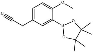 2-(4-methoxy-3-(4,4,5,5-tetramethyl-1,3,2-dioxaborolan-2-yl)phenyl)acetonitrile Struktur