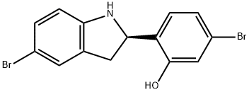 Phenol, 5-bromo-2-[(2R)-5-bromo-2,3-dihydro-1H-indol-2-yl]- Struktur