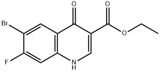 ethyl6-bromo-7-fluoro-4-oxo-1,4-dihydroquinoline-3-carboxylate Struktur