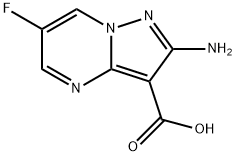 2-amino-6-fluoropyrazolo[1,5-a]pyrimidine-3-carboxylicacid Struktur