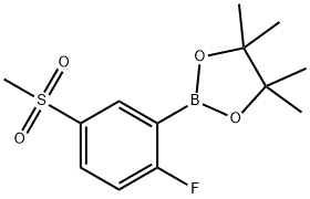 2-(2-fluoro-5-(methylsulfonyl)phenyl)-4,4,5,5-tetramethyl-1,3,2-dioxaborolane Struktur