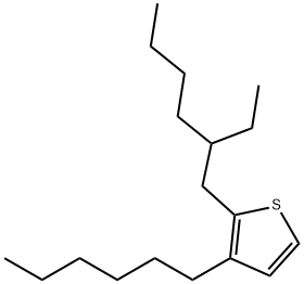 2-(2-Ethyl-hexyl)-3-hexyl-thiophene Struktur