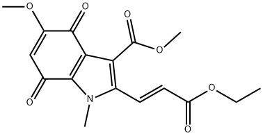 2-(2-ETHOXYCARBONYL-VINYL)-5-METHOXY-1-METHYL-4,7-DIOXO-4,7-DIHYDRO-1H-INDOLE-3-CARBOXYLIC ACID METHYL ESTER(WXG01181) Struktur