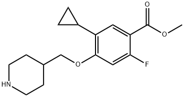 4 Methyl 5-cyclopropyl-2-fluoro-4- (piperidin-4-ylmethoxy) benzoate Struktur