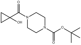 tert-butyl 4-(1-hydroxycyclopropanecarbonyl)piperazine-1-carboxylate Struktur