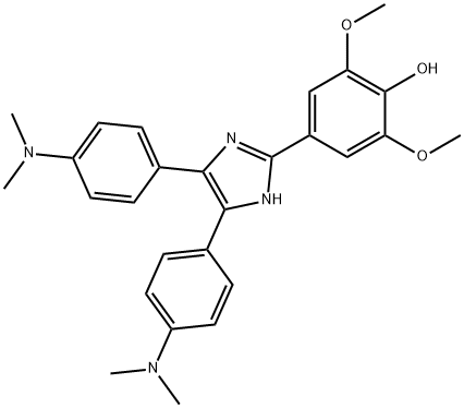 4,5-bis(4-dimethylaminophenyl)-2-(3,5-dimethoxy-4-hydroxyphenyl)imidazole Struktur