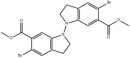 6,6'-dimethyl 5,5'-dibromo-2H,2'H,3H,3'H-[1,1'-biindole]-6,6'-dicarboxylate Struktur