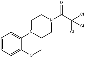 methyl 2-[4-(trichloroacetyl)-1-piperazinyl]phenyl ether Struktur