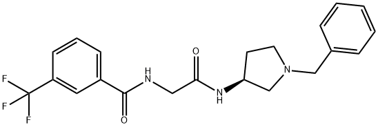 (S)-N-(2 - ((1-芐基吡咯-3-基)氨基)-2-氧乙基)-3-(三氟甲基)苯甲酰胺 結(jié)構(gòu)式