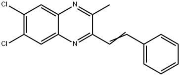 (E)-6,7-Dichloro-2-methyl-3-styrylquinoxaline Struktur