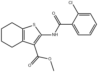 methyl 2-{[(2-chlorophenyl)carbonyl]amino}-4,5,6,7-tetrahydro-1-benzothiophene-3-carboxylate Struktur