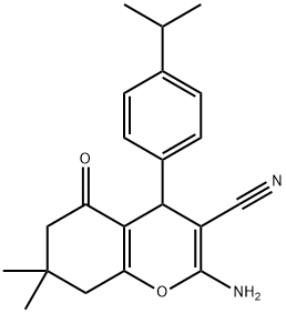 2-amino-7,7-dimethyl-5-oxo-4-[4-(propan-2-yl)phenyl]-5,6,7,8-tetrahydro-4H-chromene-3-carbonitrile Struktur