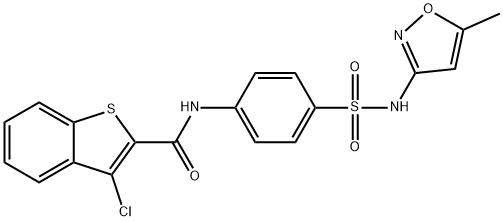 3-chloro-N-{4-[(5-methyl-1,2-oxazol-3-yl)sulfamoyl]phenyl}-1-benzothiophene-2-carboxamide Struktur