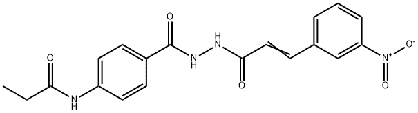 N-[4-({2-[3-(3-nitrophenyl)acryloyl]hydrazino}carbonyl)phenyl]propanamide Struktur