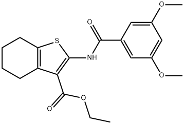 ethyl 2-{[(3,5-dimethoxyphenyl)carbonyl]amino}-4,5,6,7-tetrahydro-1-benzothiophene-3-carboxylate Struktur