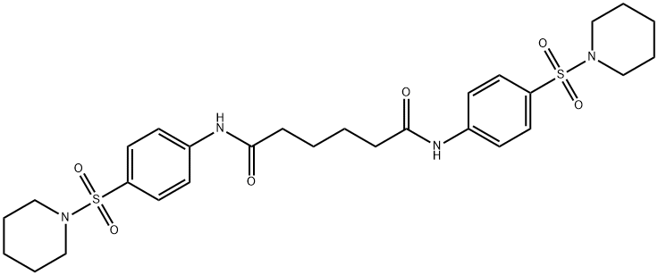 N,N'-bis[4-(1-piperidinylsulfonyl)phenyl]hexanediamide Struktur