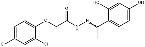 2-(2,4-dichlorophenoxy)-N'-[1-(2,4-dihydroxyphenyl)ethylidene]acetohydrazide Struktur