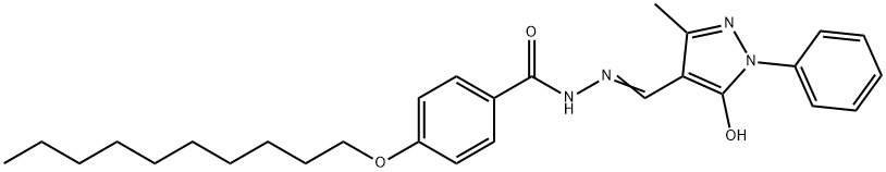 (E)-4-(decyloxy)-N'-((5-hydroxy-3-methyl-1-phenyl-1H-pyrazol-4-yl)methylene)benzohydrazide Struktur