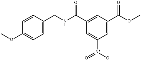 methyl 3-((4-methoxybenzyl)carbamoyl)-5-nitrobenzoate Struktur