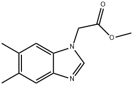 methyl 2-(5,6-dimethyl-1H-benzo[d]imidazol-1-yl)acetate Struktur