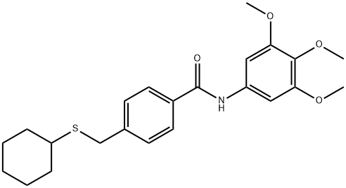 4-[(cyclohexylsulfanyl)methyl]-N-(3,4,5-trimethoxyphenyl)benzamide Struktur