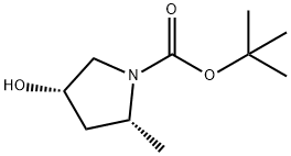 (2R, 4S)-4-Hydroxy-2-methyl-pyrrolidine-1-carboxylic acid tert-butyl ester Struktur