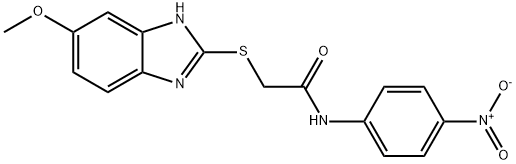 2-[(6-methoxy-1H-benzimidazol-2-yl)thio]-N-(4-nitrophenyl)-acetamide Struktur