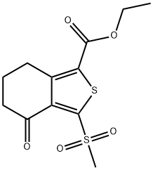 Benzo[c]thiophene-1-carboxylic acid, 4,5,6,7-tetrahydro-3-(methylsulfonyl)-4-oxo-, ethyl ester Struktur