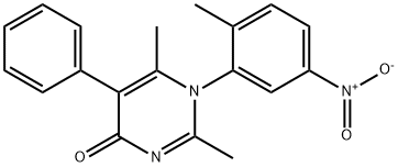 2,6-dimethyl-1-(2-methyl-5-nitrophenyl)-5-phenylpyrimidin-4(1H)-one Struktur