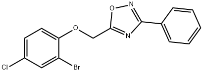 5-[(2-bromo-4-chlorophenoxy)methyl]-3-phenyl-1,2,4-oxadiazole Struktur