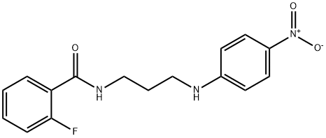 2-fluoro-N-{3-[(4-nitrophenyl)amino]propyl}benzamide Struktur