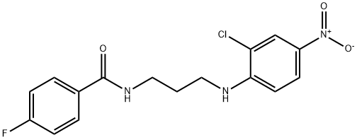 N-{3-[(2-chloro-4-nitrophenyl)amino]propyl}-4-fluorobenzamide Struktur