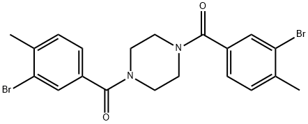 1,4-bis(3-bromo-4-methylbenzoyl)piperazine Structure