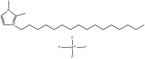 1H-Imidazolium, 1-hexadecyl-2,3-dimethyl-, tetrafluoroborate(1-)
 Struktur