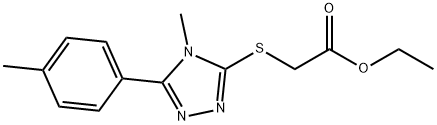 ethyl 2-((4-methyl-5-(p-tolyl)-4H-1,2,4-triazol-3-yl)thio)acetate Struktur