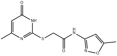 2-[(4-hydroxy-6-methylpyrimidin-2-yl)sulfanyl]-N-(5-methyl-1,2-oxazol-3-yl)acetamide Struktur