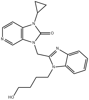 1-cyclopropyl-3-((1-(4-hydroxybutyl)-1H-benzo[d]imidazol-2-yl)methyl)-1H-imidazo[4,5-c]pyridin-2(3H)-one Struktur