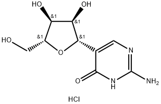 2-Amino-5-beta-D-ribofuranosyl-4(1H)-pyrimidinone hydrochloride Struktur