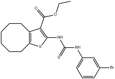 ethyl 2-(3-(3-bromophenyl)thioureido)-4,5,6,7,8,9-hexahydrocycloocta[b]thiophene-3-carboxylate Struktur