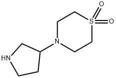 Thiomorpholine, 4-(3-pyrrolidinyl)-, 1,1-dioxide
 Struktur