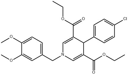 diethyl 4-(4-chlorophenyl)-1-(3,4-dimethoxybenzyl)-1,4-dihydropyridine-3,5-dicarboxylate Struktur