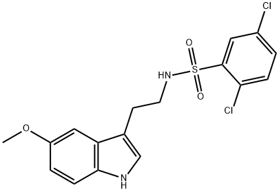 2,5-dichloro-N-[2-(5-methoxy-1H-indol-3-yl)ethyl]benzenesulfonamide Struktur