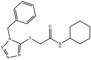 2-[(1-benzyl-1H-tetraazol-5-yl)sulfanyl]-N-cyclohexylacetamide Struktur