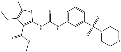 methyl 4-ethyl-5-methyl-2-(3-(3-(morpholinosulfonyl)phenyl)thioureido)thiophene-3-carboxylate Struktur